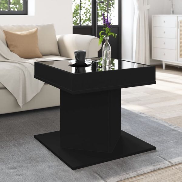 vidaXL LED-Couchtisch Schwarz 50x50x45 cm Holzwerkstoff 847561