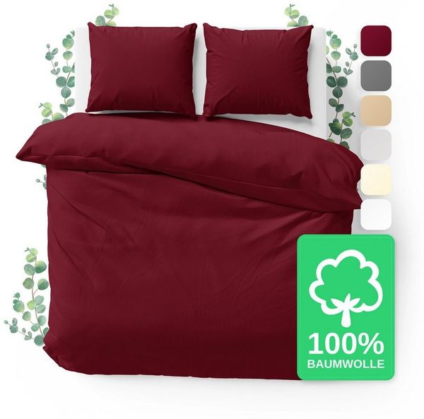Jacobson Bettwäsche Set - 100% Baumwolle, Perkal, 3 teilig, Erhältlich in den Größen 135x200, 155x220, 200x200, 200x220, 240x220