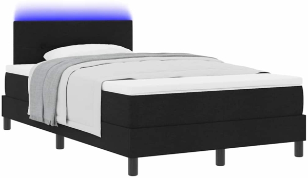 vidaXL Boxspringbett mit Matratze Schwarz 120 x 200 cm Stoff 3342200 Bild 2