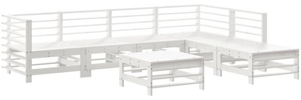 vidaXL 7-tlg. Garten-Lounge-Set Weiß Massivholz Kiefer 3186439 Bild 2