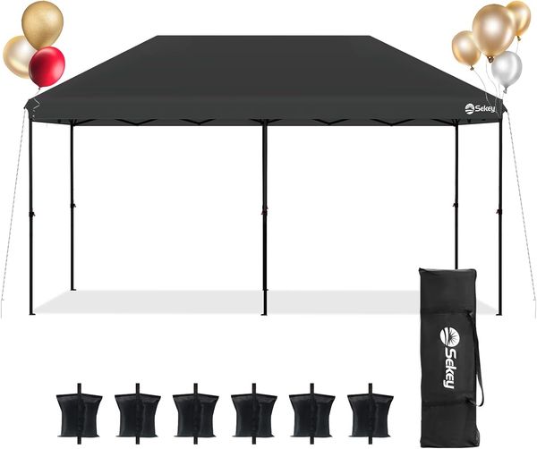 Sekey One-Touch Pop Up Pavillon 3×6, schwarz