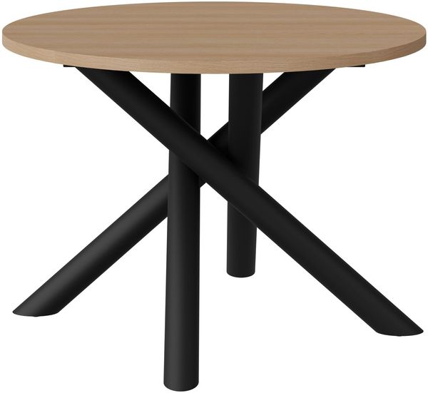 Oslo Esstisch Tisch rund 110 cm Wohnzimmer Esszimmer Modern Farbwahl Wisconsin Nußbaum, Artisan Eiche, Lindberg Eiche, Portland Esche Schwarz Bild 4