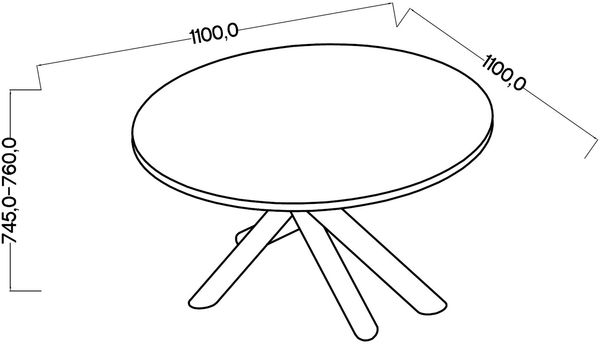 Oslo Esstisch Tisch rund 110 cm Wohnzimmer Esszimmer Modern Farbwahl Wisconsin Nußbaum, Artisan Eiche, Lindberg Eiche, Portland Esche Schwarz Bild 10