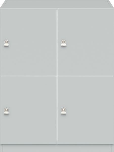Pren Schließfachschrank, 2 Abteile mit je zwei Türen, Zylinderschloss inkl. 2 Schlüssel, Maße: H 1018 x B 800 x T 500 mm, Farbe 005 weiß