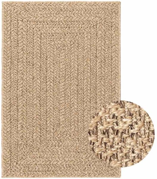 vidaXL Teppich 140x200 cm Jute-Optik Innen und Außen 364832