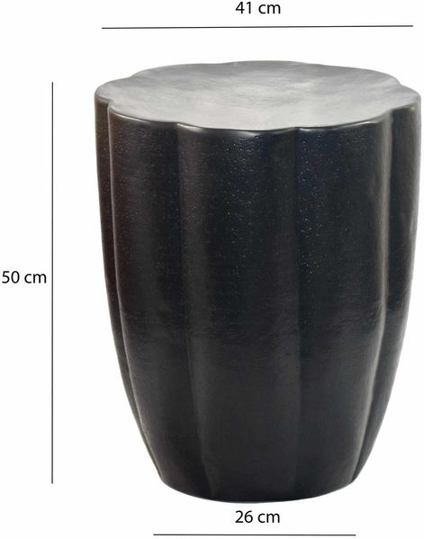 Beistelltisch Aluminium Schwarz 41cm Runder Anstelltisch Metall - Dekotisch Alu modern - Wohnzimmertisch klein - Design Couchtisch Sofatisch Handmade Bild 4