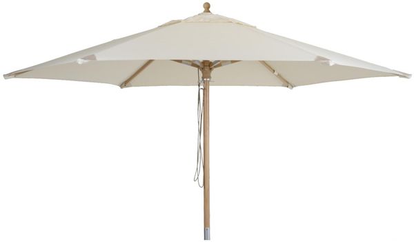 Sonnenschirm Reggio aus Buchenholz und Polyester, modern skandinavisch, Weiß Ø 300 cm, für Outdoor