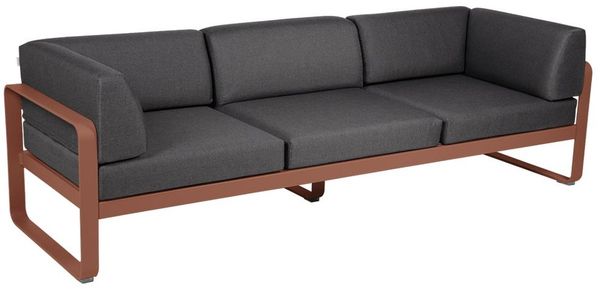 Bellevie 3-Sitzer Club Sofa Outdoor 20 Ockerrot A3 Graphitgrau
