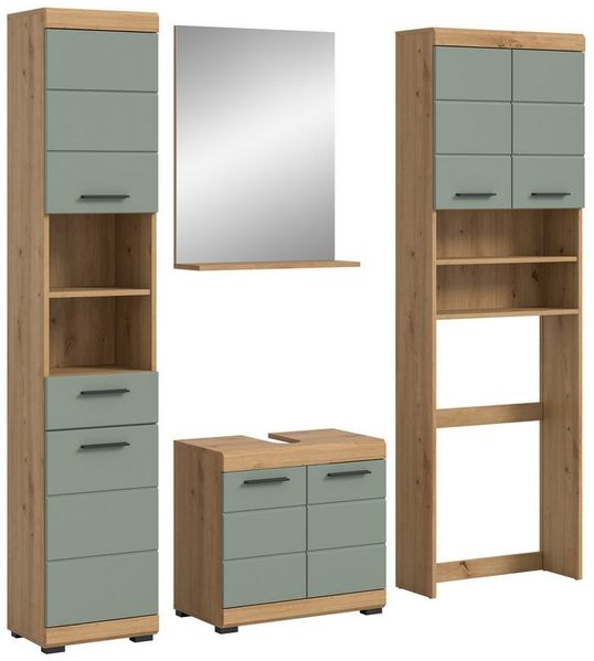 INOSIGN Badmöbel-Set Siena, 4 teilig, bestehend aus:, (Set, 4-St, TOPSELLER), Hochschrank, WBU, Badspiegel, Waschmaschinenumbauschrank