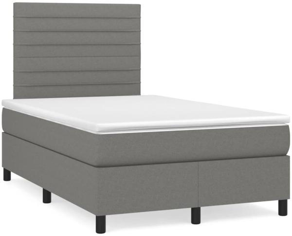 vidaXL Boxspringbett mit Matratze Dunkelgrau 120x190 cm Stoff 3269889