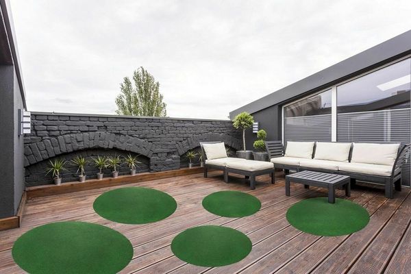 misento Outdoorteppich Poolteppich, rund, Höhe: 4 mm, mit Noppen zur Drainage, pflegeleicht, strapazierfähig