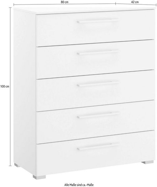 rauch Schubkastenkommode Skat Pure Kommode Sideboard Wäscheschrank, mit 5 Schubladen in puristischem Design Bild 3