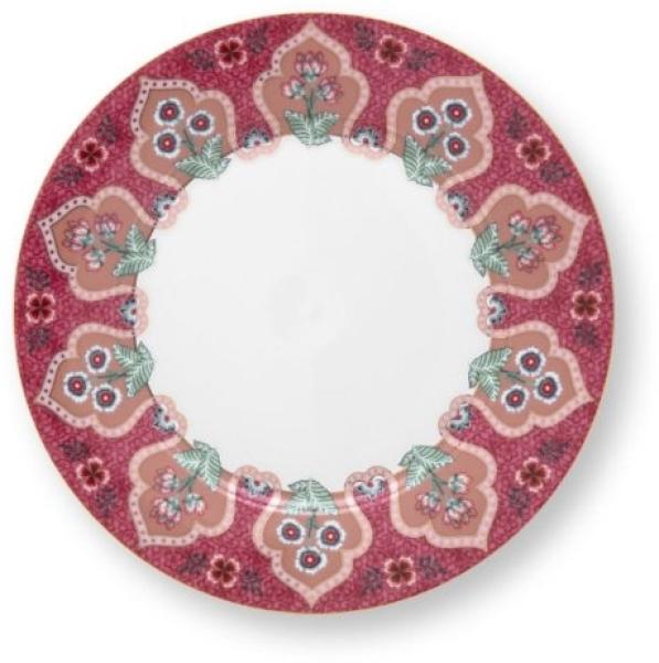 Pip Studio Frühstücksteller Flower Festival Deco Dark Pink (21 cm) 51.001.295