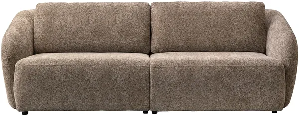 Vente-unique - LIRUNO Sofa Stoff Schokoladenbraun - B 102 cm x H 85 cm x L 232 cm