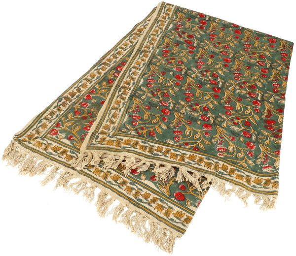 Guru-Shop Tagesdecke Blockdrucktuch, handgearbeiteter Überwurf,..