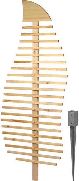 dobar® Design Rankhilfe Blattform Fraxinus aus Massivholz für Rosen - XXL-Rankgerüst Dekorativer Sichtschutz Außenbereich mit Kletterpflanzen Garten - 84 x 6,5 x 186 cm - Natur