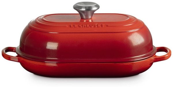 LE CREUSET Geschirr-Set Brot-Bräter 29 cm Signature Kirschrot, Emailliertes Gusseisen