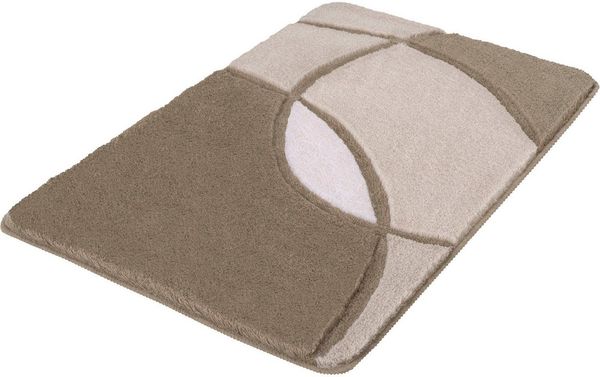 Kleine Wolke Badematte Kent, Badvorleger, Badezimmer Teppich, Höhe 20 mm, rutschhemmend beschichtet, fußbodenheizungsgeeignet, Polyacryl, rechteckig, Badteppich, modernes Design, Hoch-Tief Effekt