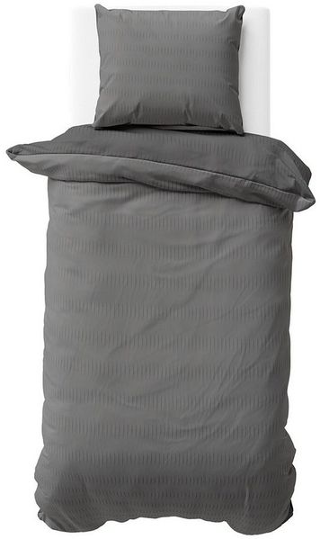 Visaggio Bettwäsche Wendebettwäsche Allergiker geeignet, Seersucker, 2 teilig, bügel- und knitterfrei, Einfarbig mit Wendeseite