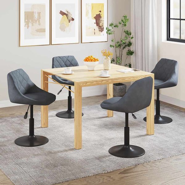 vidaXL Esszimmerstühle 4 Stk. Drehbar Dunkelgrau Samt 3088792
