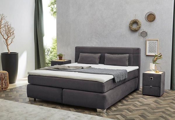 Jockenhöfer BOXSPRINGBETT 180 X 200 CM ROMANA SE DUNKELGRAU H3