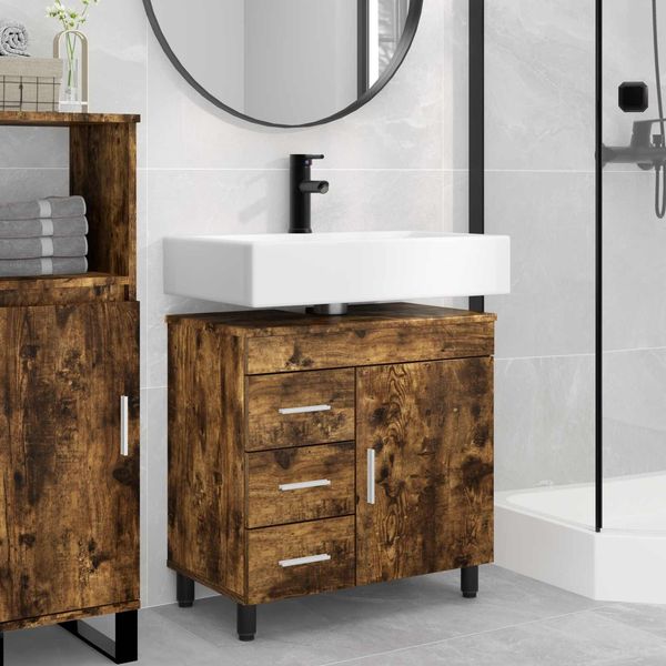 vidaXL Waschtisch Geräucherte Eiche 60 x 35 x 60 cm Holzwerkstoff 889380