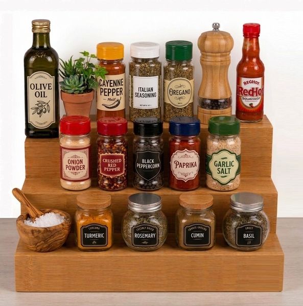 Gewürzständer Gewürzregal Gewürztreppe Organizer Küche Bad Cheffinger CF-5041