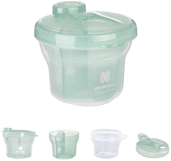 Kikkaboo Vorratsdose Milchpulver Behälter 2 in 1, Kunststoff, (1-tlg), Snackbecher, drei Ablagefächer, Deckel