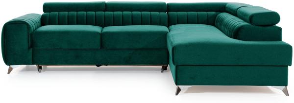 Ecksofa Laurence mit Schlaffunktion und Bettkasten - Monolith-Stoff