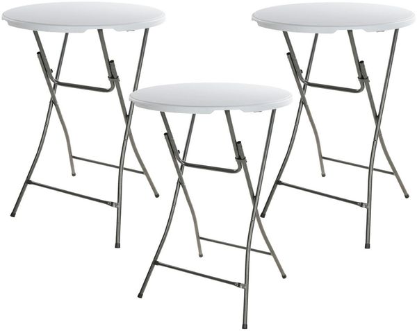 Koopman Stehtisch Bistrotisch Biertisch Ø 80 cm Rund klappbar 1/2/3 er Set (3-St), 3 Stk, Klappbar, Ø 80 cm, Rund, klappbar Kunststoff