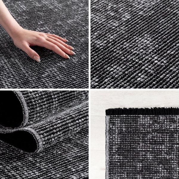 Teppium Teppich Unicolor - Einfarbig, Läufer, Höhe: 7 mm, Baumwolle Teppich Anti-Rutsch Waschbar Flachgewebe