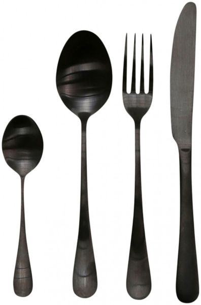 Chic Antique - Besteck Set 4 teilig Essbesteck "Nordique" Schwarz 61049624