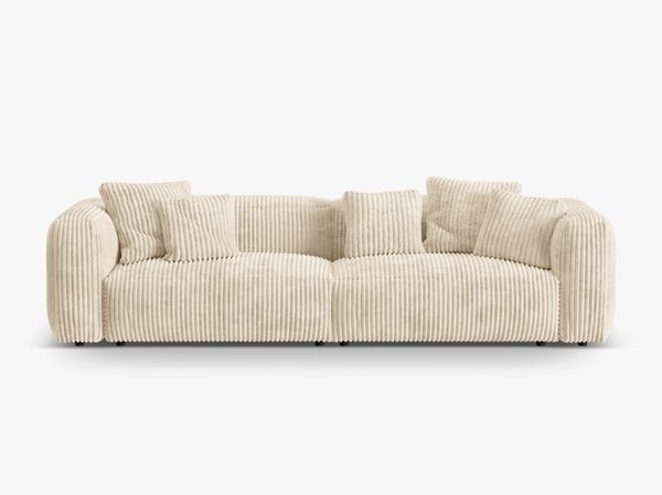 Micadoni Sofa Martina 4-Sitzer Kord Helles Beige