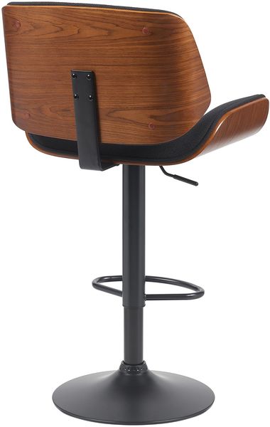 Barhocker LOTUN - Stoff Walnuss/schwarz 55x51x93 cm | Barstuhl Höhenverstellbar Mit Lehne Drehbar Tresenhocker Tresenstuhl Kneipenhocker Kneipenstuhl Bild 4