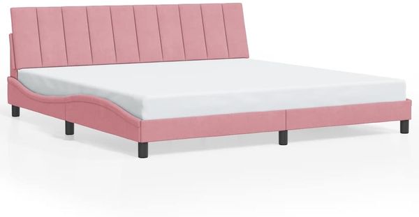 Doppelbett, Bettgestell Modernen ohne Matratze Rosa 200x200 cm Samt d2612e