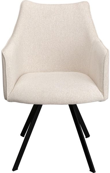 Kare Design Drehstuhl Modino, Creme, 48,5cm Sitzhöhe, Mit Armlehnen, Polsterstuhl, Easy Clean, Esszimmerstuhl, Wohnzimmer