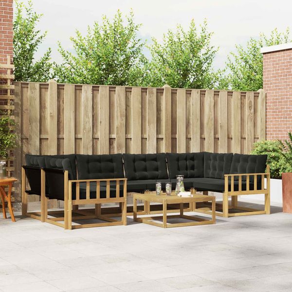 vidaXL Outdoor-Sofagarnitur 7 pcs Weiß und Schwarz 79 x 79 x 37 cm 3388466