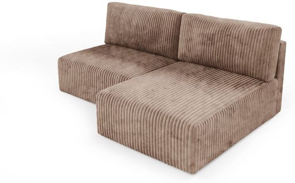 Ecksofa mit Schlaffunktion NATALIA XS in Stoff Tilia Beige Ottomane Rechts Bild 2