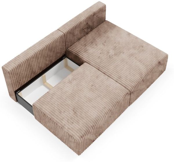 Ecksofa mit Schlaffunktion NATALIA XS in Stoff Tilia Beige Ottomane Rechts Bild 4