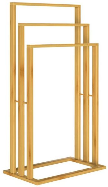 Casaria Handtuchständer, Freistehend Bambus Holz Handtuchhalter Ohne Bohren Badezimmer Ablage