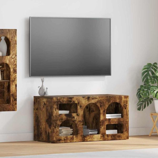 vidaXL TV-Schränk ELST 80 x 35 x 40 cm Geräucherte Eiche Holzwerkstoff 891279