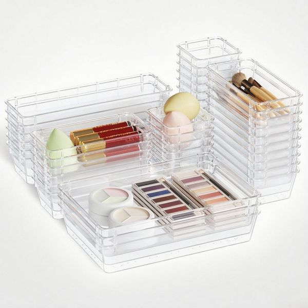 Lifewit Make-Up Organizer Schubladen Organizer aus klarem Kunststoff, 41-tlg.