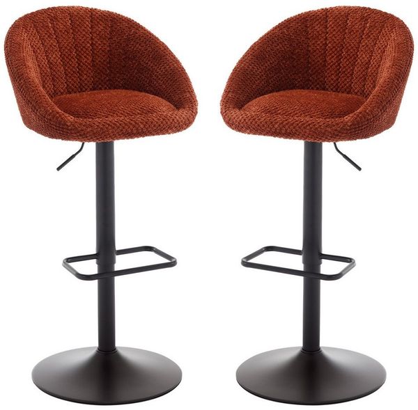 WAHSON OFFICE CHAIRS Barhocker höhenverstellbar drehbar Barstuhl aus Handtuchstoff 2er Set