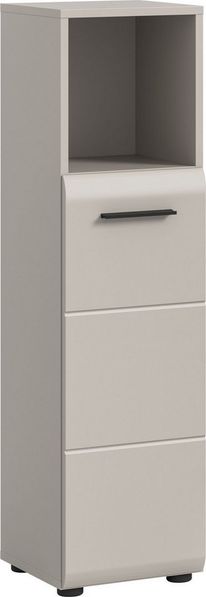 welltime Midischrank FLORENZ, Höhe 110 cm, 1 Tür, 2 Fachböden, 1 offenes Fach (1-St, TOPSELLER) Türanschlag wechselbar, hochwertige MDF Front, Badschrank, Bad