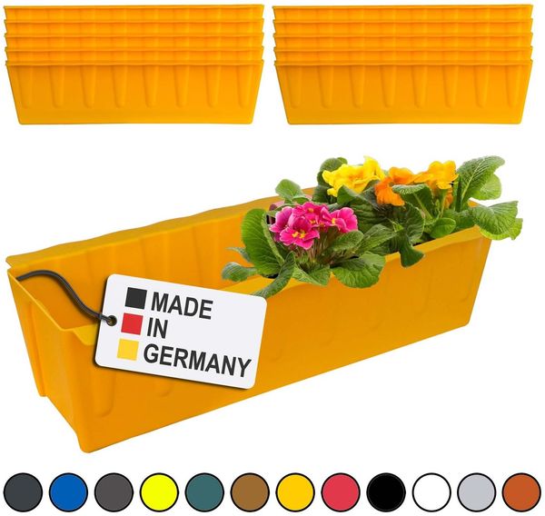 Hossi's Wholesale 10 Euro-Paletten Blumenkästen-Einsätze | 37,3cm Gelb | Pflanzkasten für Europalette Palette | Balkonkasten | Blumentopf | aus stabilen Kunststoff | Made in Germany