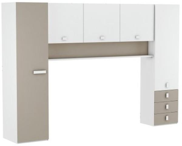 Kleiderschrank >Tidy< in weiss/ton aus Holzwerkstoff - 304x203x54cm (BxHxT)