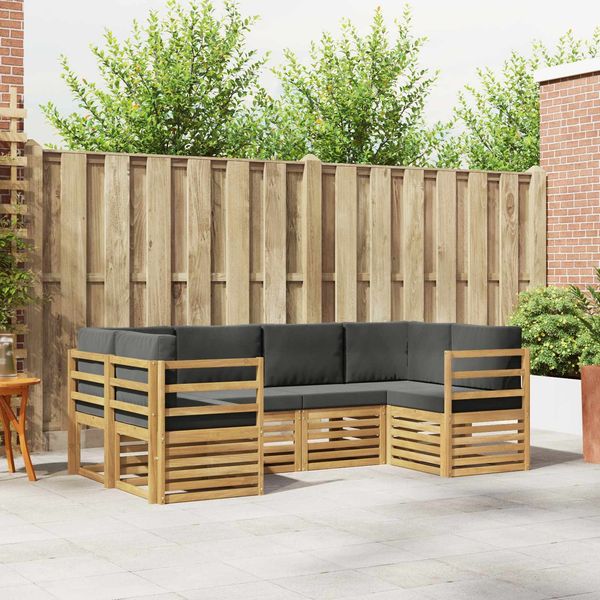 vidaXL Ecksofa Set 6 pcs Weiß und Anthrazit 245 x 126,5 x 73 cm 3392377