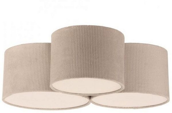 Licht-Erlebnisse Deckenleuchte ZENTIS, ohne Leuchtmittel, Stoff Beige E27 3-flammig Modern