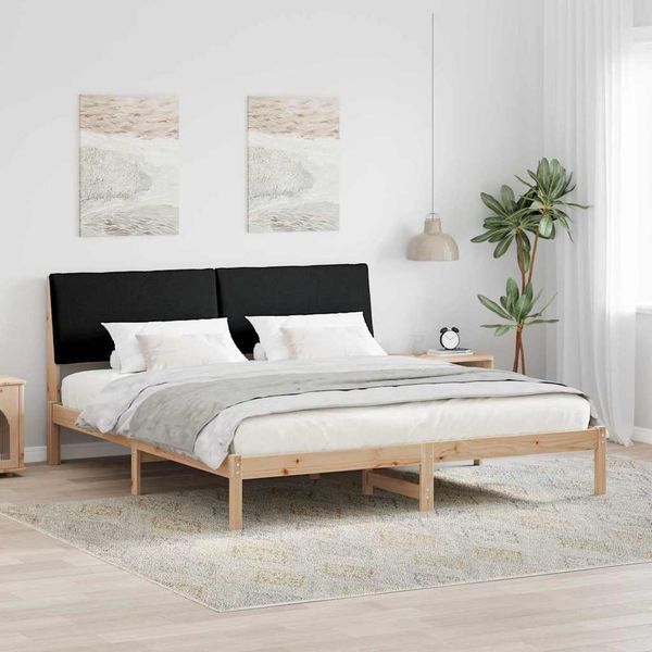 vidaXL Bettgestell Braun und Schwarz 180 x 200 cm Massivholz Kiefer 3394365