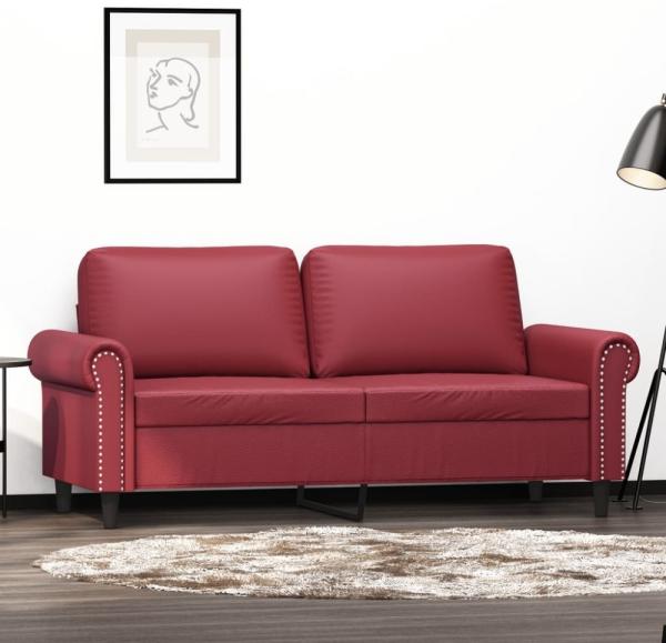 vidaXL 2-Sitzer-Sofa Weinrot 140 cm Kunstleder